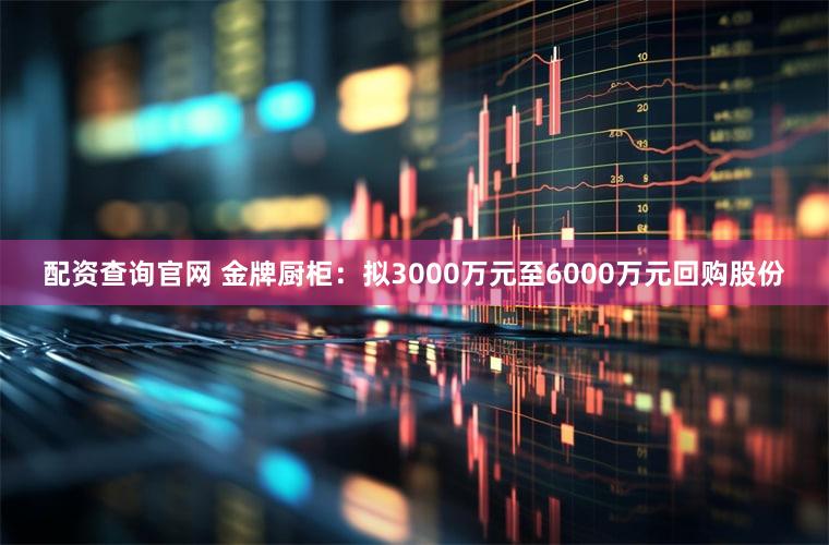 配资查询官网 金牌厨柜：拟3000万元至6000万元回购股份